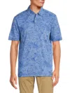 Tommy Bahama Men's Blooms Tropical Pattern Polo In Palace Blue