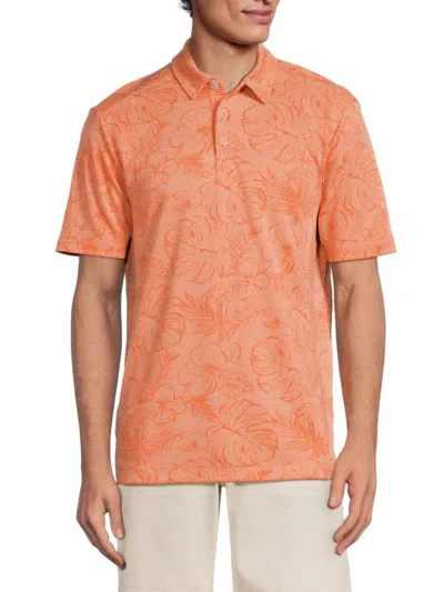 Tommy Bahama Men's Blooms Tropical Pattern Polo In Peach Melt