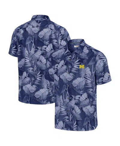 Tommy Bahama Men's Blue Michigan Wolverines Coast Nuevo Fronds Button-up Shirt