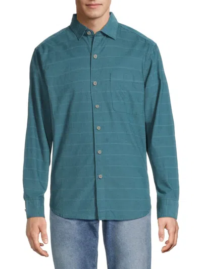 Tommy Bahama Men's Bonfire Nights Cotton Shirt In Blue