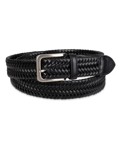 Tommy Bahama Men's Casual Stretch Braided Leather Belt In Black