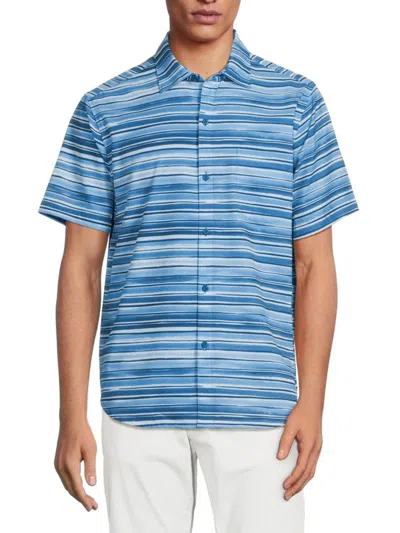 Tommy Bahama Men's Coast Ripple Striped Shirt In Blue Canal