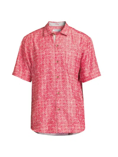 Tommy Bahama Men's Coconut Point Fleur De Geo Button-front Shirt In Boomerang Red