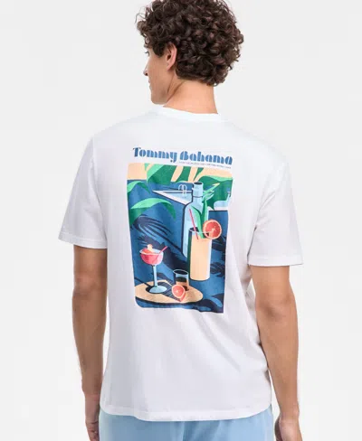 Tommy Bahama Men's Cotton Swim-up Sips Graphic T-shirt In White
