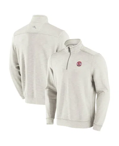Tommy Bahama Men's Cream Boston Red Sox Sport Tobago Bay Tri-blend Half-zip Sweatshirt