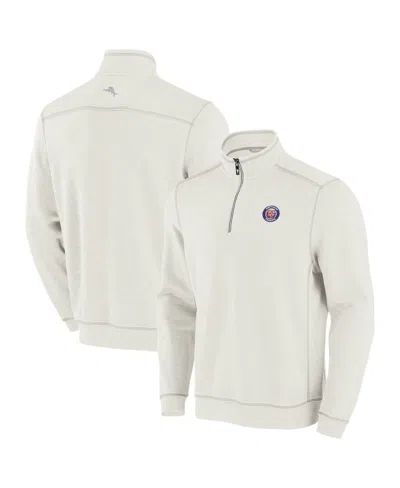 Tommy Bahama Men's Cream Detroit Tigers Sport Tobago Bay Tri-blend Half-zip Sweatshirt
