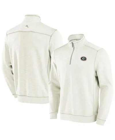 Tommy Bahama Men's Cream Georgia Bulldogs Tobago Bay Half-zip Tri-blend Sweatshirt