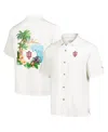 TOMMY BAHAMA MEN'S CREAM INDIANA HOOSIERS CASTAWAY GAME CAMP BUTTON-UP SHIRT
