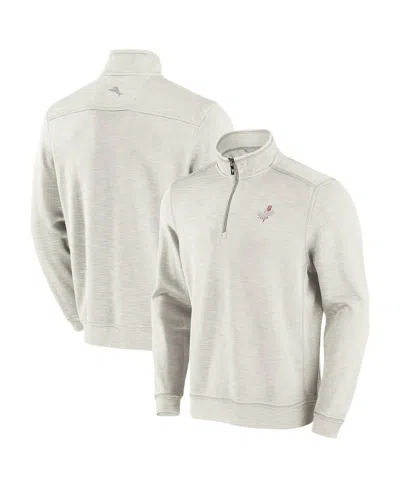 Tommy Bahama Men's Cream Los Angeles Dodgers Sport Tobago Bay Tri-blend Half-zip Sweatshirt
