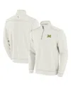 Tommy Bahama Men's Cream Michigan Wolverines Tobago Bay Half-zip Tri-blend Top In White