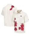 TOMMY BAHAMA MEN'S CREAM SAN FRANCISCO 49ERS HIBISCUS CAMP BUTTON-UP SHIRT