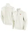 Tommy Bahama Men's Cream Texas Longhorns Tobago Bay Half-zip Tri-blend Top In Cream