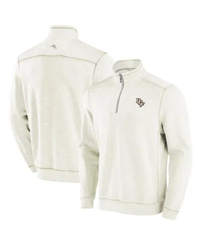 Tommy Bahama Men's Cream Ucf Knights Tobago Bay Half-zip Tri-blend Sweatshirt In Neutral