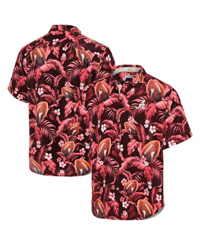Tommy Bahama Men's Crimson Alabama Crimson Tide Veracruz Cay First Down Blooms Button-up Shirt In Multi