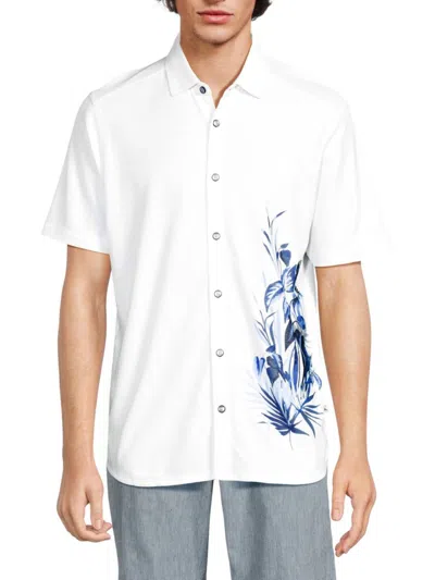 Tommy Bahama Men's Floral Graphic Shirt In White