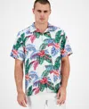 Tommy Bahama Frond Fusion Short Sleeve Silk Blend Button-up Shirt In Breeze