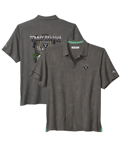 Tommy Bahama Men's Gray Las Vegas Raiders Endzone Paradise Coolmax Button-up Shirt