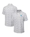 Tommy Bahama Men's Gray Los Angeles Dodgers Nova Wave Riptide Rally Camp Button-up Short Sleeve Shirt In Neutral