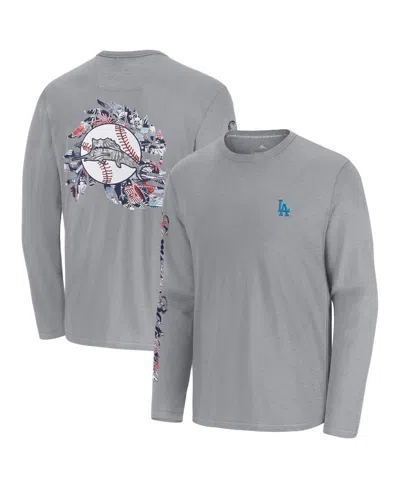 Tommy Bahama Men's Gray Los Angeles Dodgers Tropic Curveball Lux Long Sleeve T-shirt
