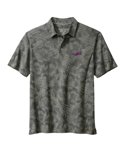 Tommy Bahama Men's Gray Lsu Tigers Palm Fresco Hibiscus Islandzone Polo Shirt
