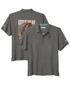 Tommy Bahama Men's Gray Michigan State Spartans Catch Of The Day Camp Islandzone Button-up T-shirt In Animal Print