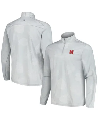 Tommy Bahama Men's Gray Nebraska Huskers Delray Frond Islandzone Half-zip Jacket