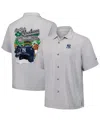 Tommy Bahama Men's Gray New York Yankees Hit And Run Silk Camp Button-up Shirt