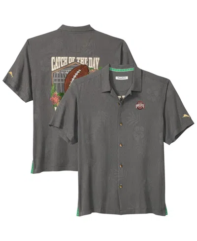 Tommy Bahama Men's Gray Ohio State Buckeyes Catch Of The Day Camp Button-up Shirt