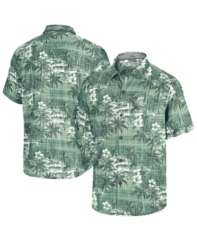 Tommy Bahama Men's Green Michigan State Spartans Coconut Point Palmetta Islandzone Camp Button-up Shirt