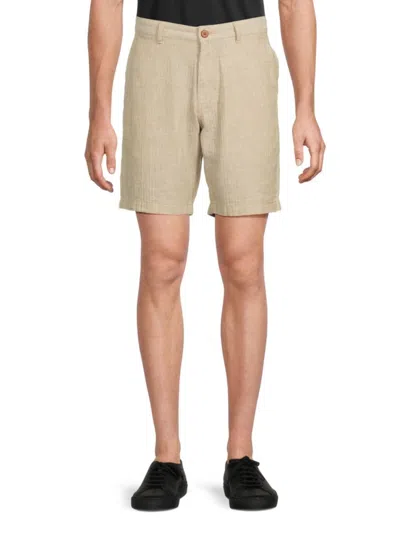 Tommy Bahama Men's Harbor Herringbone Linen-cotton Shorts In Stone Khaki
