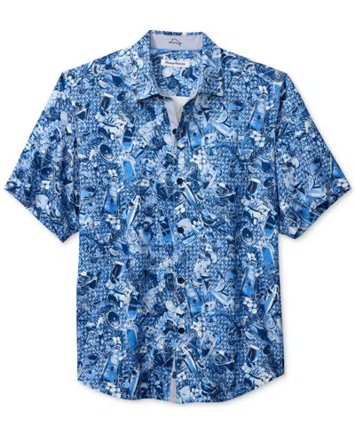 Tommy Bahama Men's Island Mixer Short Sleeve Button-front Product Print Shirt In Blue