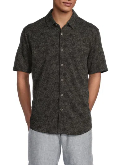 Tommy Bahama Men's Leafy Oasis Floral Cotton Shirt In Black