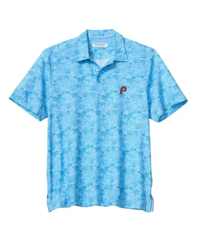 Tommy Bahama Light Blue Philadelphia Phillies Bahama Coast Palm Retreat Islandzone Polo