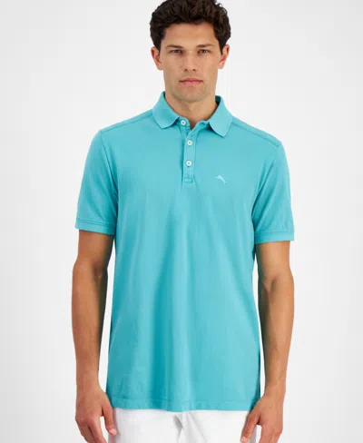 Tommy Bahama Men's Lookout Washed Solid Short-sleeve Polo Shirt In Cabo Teal