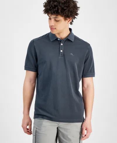 Tommy Bahama Men's Lookout Washed Solid Short-sleeve Polo Shirt In Coal