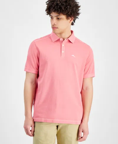 Tommy Bahama Men's Lookout Washed Solid Short-sleeve Polo Shirt In Pink Confetti