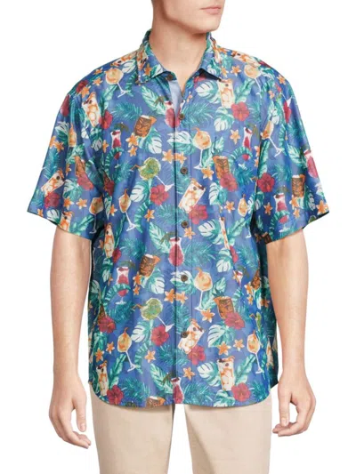 Tommy Bahama Men's Mojito Bay Salud Graphic Shirt In Blue