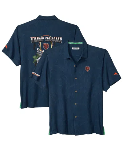 Tommy Bahama Men's Navy Chicago Bears Endzone Paradise Coolmax Button-up Shirt In Blue