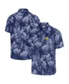 Tommy Bahama Men's Navy Michigan Wolverines Big Tall Coast Nuevo Fronds Islandzone Button-up Shirt In Blue