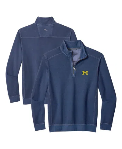 Tommy Bahama Men's Navy Michigan Wolverines Montego Bay Half-zip Jacket In Blue