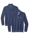 Tommy Bahama Men's Navy New England Patriots Big Tall Montego Bay Half-zip Pullover Sweatshirt In Blue
