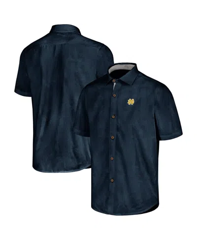 Tommy Bahama Men's Navy Notre Dame Fighting Irish Sport Coconut Point Palm Vista Islandzone Button-up Shirt In Blue