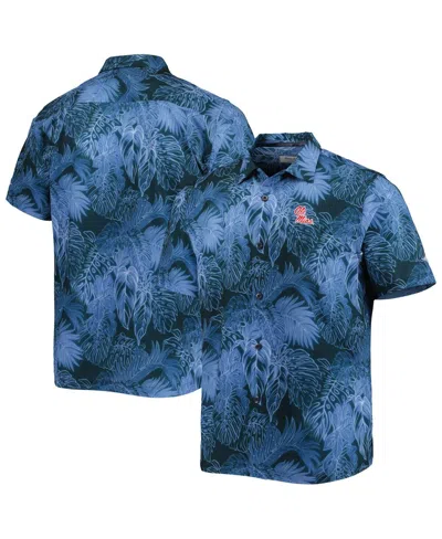 Tommy Bahama Men's Navy Ole Miss Rebels Coast Luminescent Fronds Islandzone Button-up Camp Shirt In Blue