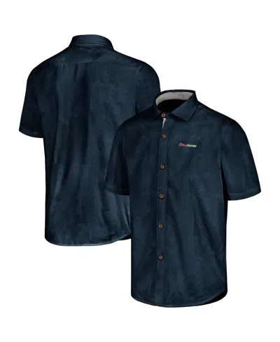 Tommy Bahama Men's Navy Ross Chastain Sport Coconut Point Palm Vista Islandzone Button-up Camp Shirt In Blue