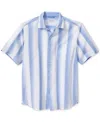 Tommy Bahama Nova Wave Maliblue Stripe Short Sleeve Button-up Shirt In Blue
