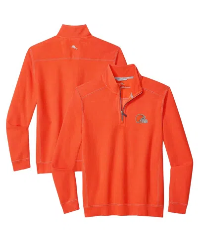 Tommy Bahama Men's Orange Cleveland Browns Sport Tobago Half-zip Pullover