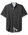 Tommy Bahama San Lucio Tri Leaf Geo Happy Hour Islandzone® Button-up Shirt In Black