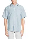 Tommy Bahama Men's Sand Checked Linen Blend Shirt In Blue