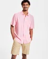 Tommy Bahama Men's Sand Desert Linen Blend Short-sleeve Button-down Shirt In Metallic