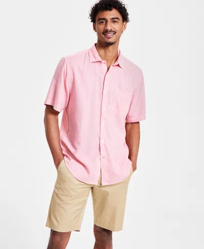 Tommy Bahama Men's Sand Desert Linen Blend Short-sleeve Button-down Shirt In Metallic